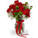 bouquet of red roses with babys breath